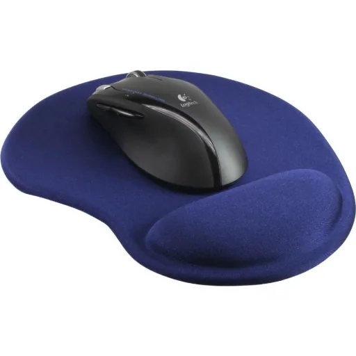 Mouse pad, blue, with gel wrist rest