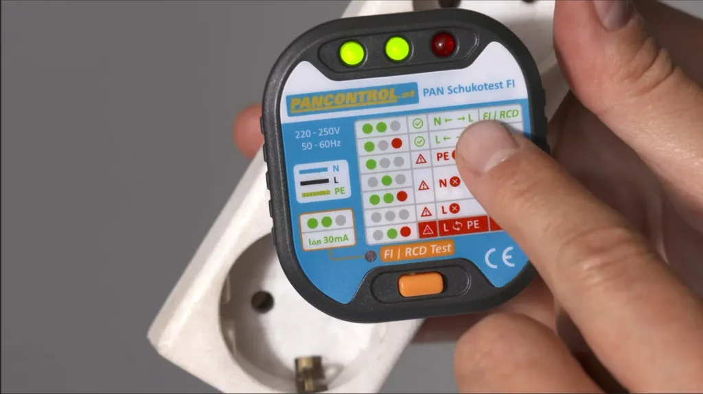 Socket tester + 30mA FI test