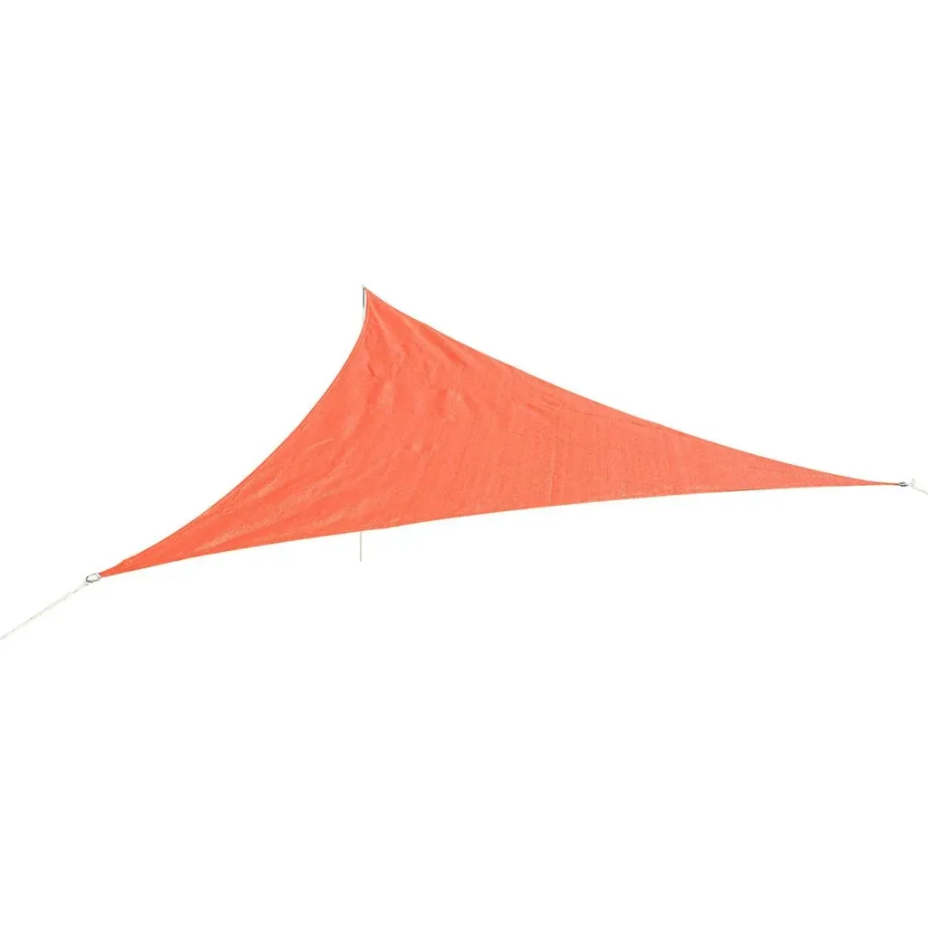 Sun sail sun roof rust red triangle 3x3x3 m HDPE - breathable