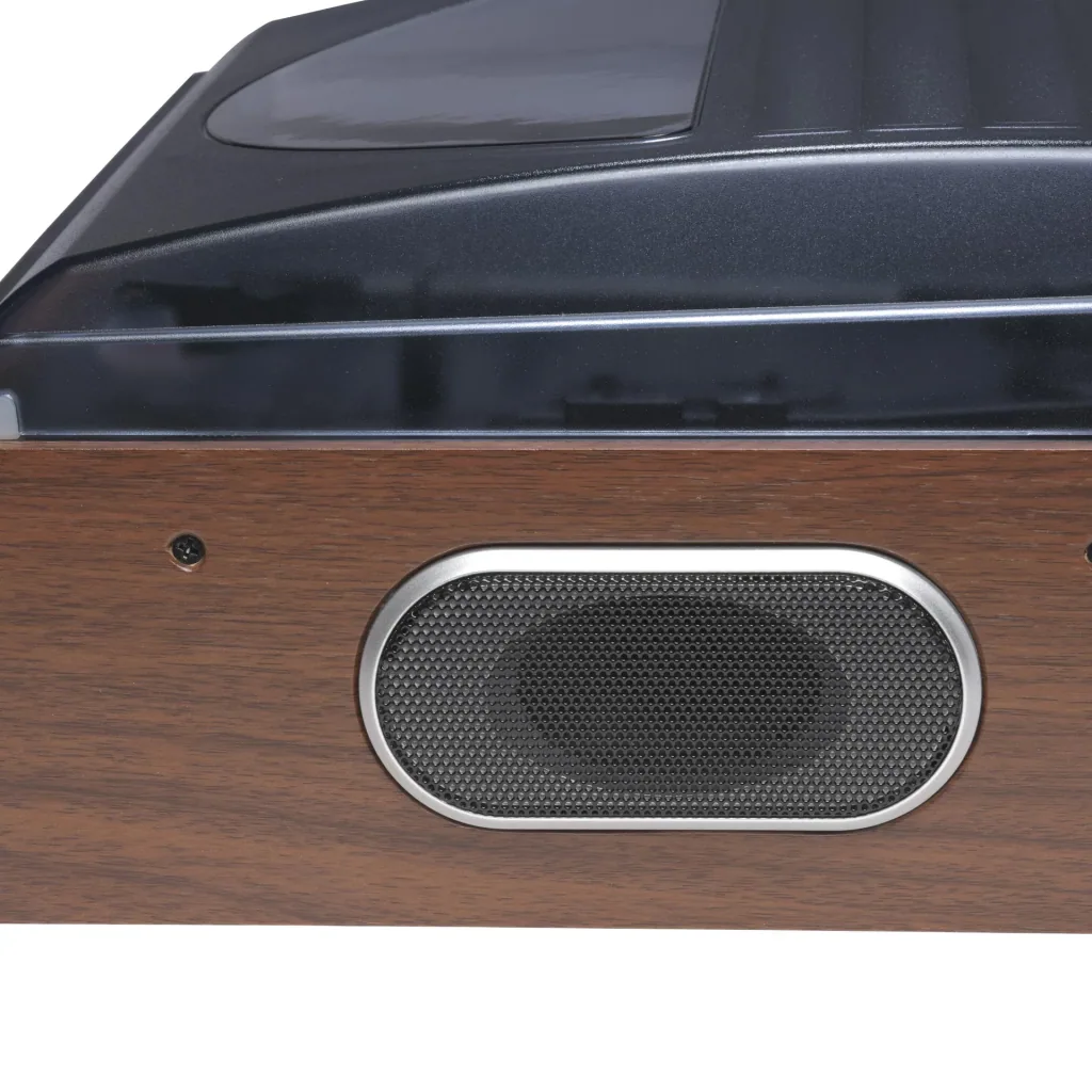 Retro record player with FM radio and built-in speakers