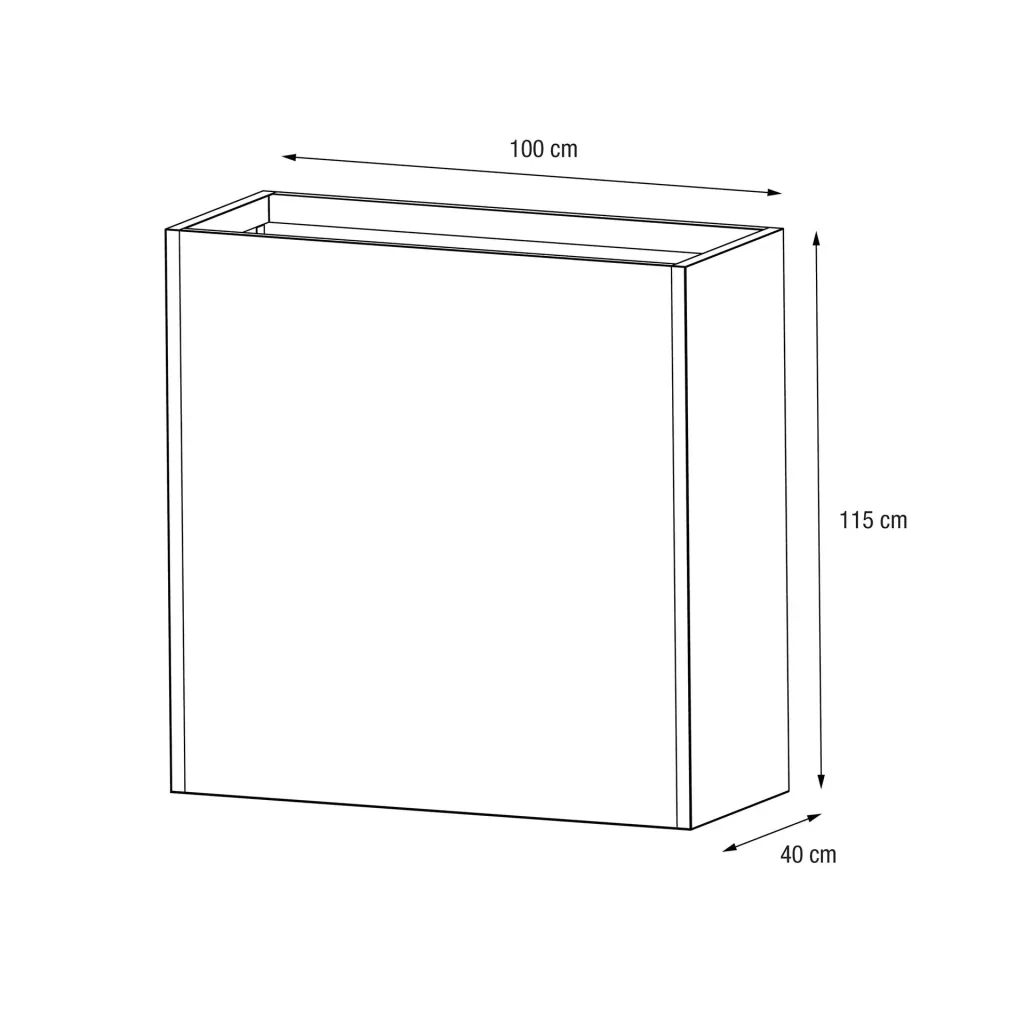 Herstera Garden Cube bac à plantes 100×40×115 cm anthracite