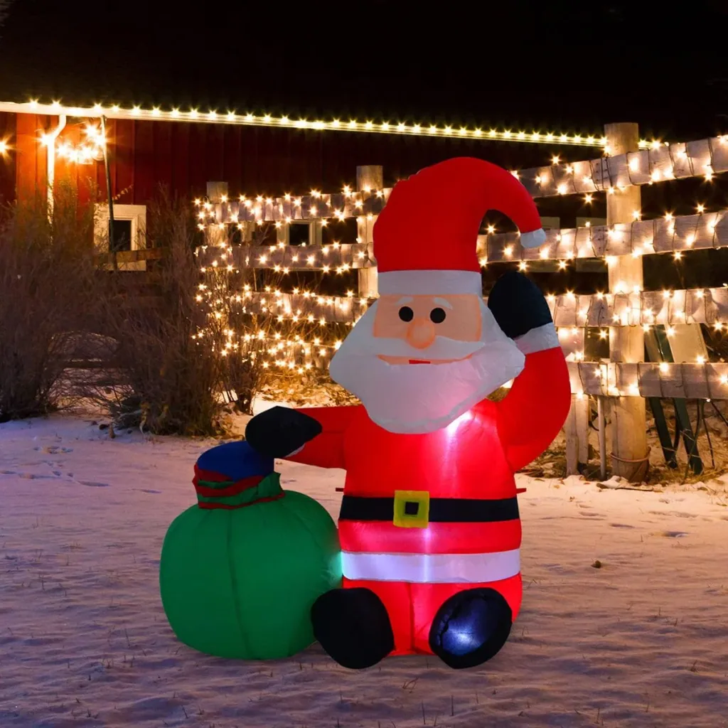 LED Santa Claus inflatable warm white