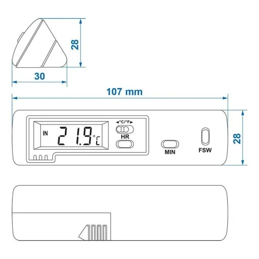 Indoor and outdoor thermometers