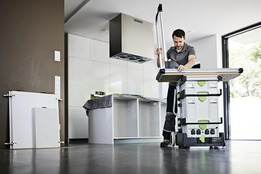 Mobile workshop workbench MW 1000 Basic on wheels including pull-out SYS-AZ-MW 1000
