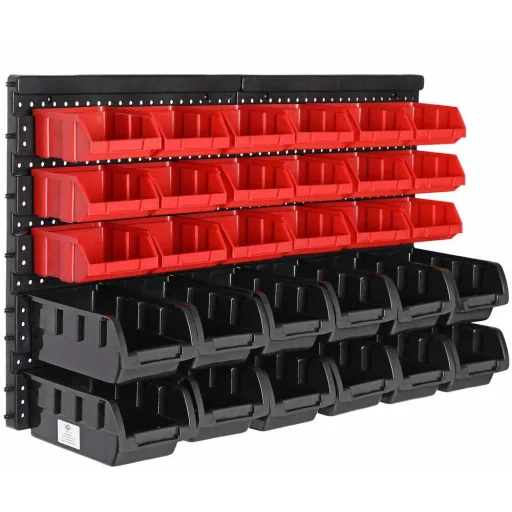 6x tool wall stacking boxes 32 pieces - 2 wall panels 32x38x2 cm
