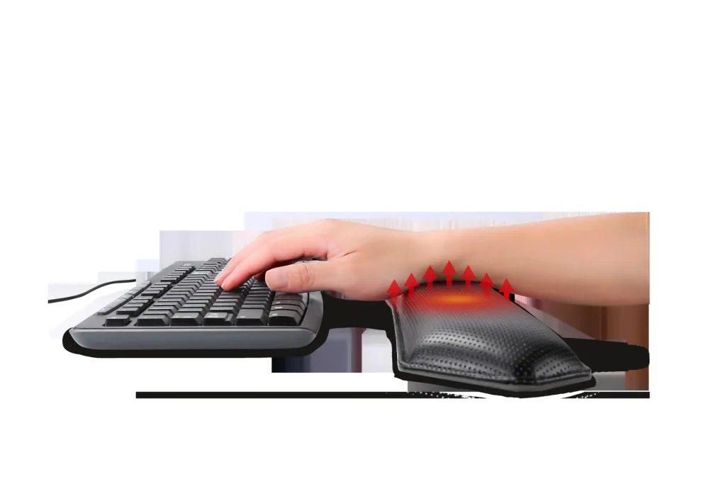 Heated ergonomic keyboard wrist rest