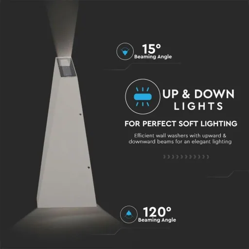 VT-826 LED wall light - 4W - 3000K - 450 lumens - grey