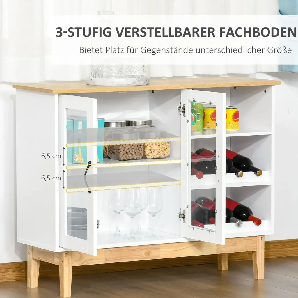 Wine cabinet with glass door wine rack