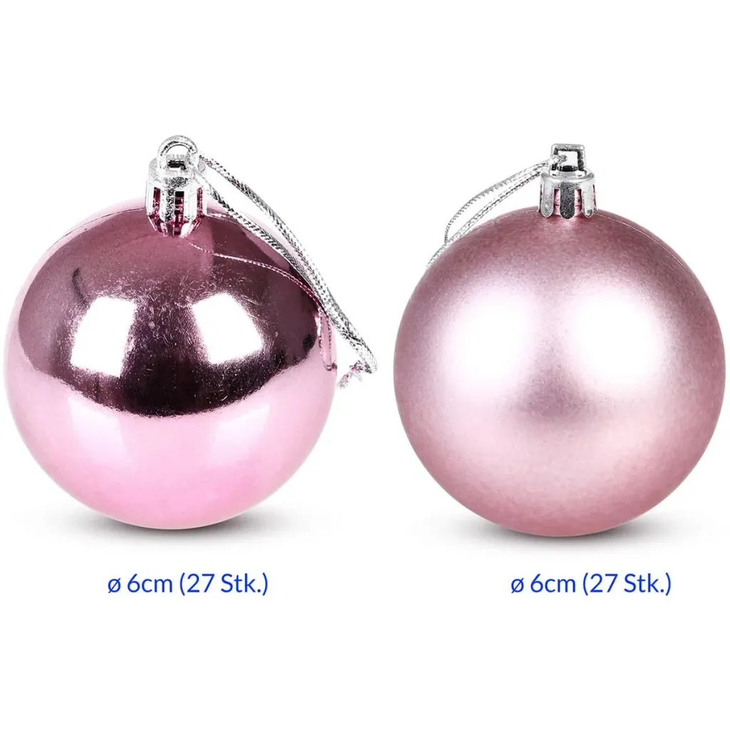 Christmas balls - Christmas tree decorations - 54 pieces pink