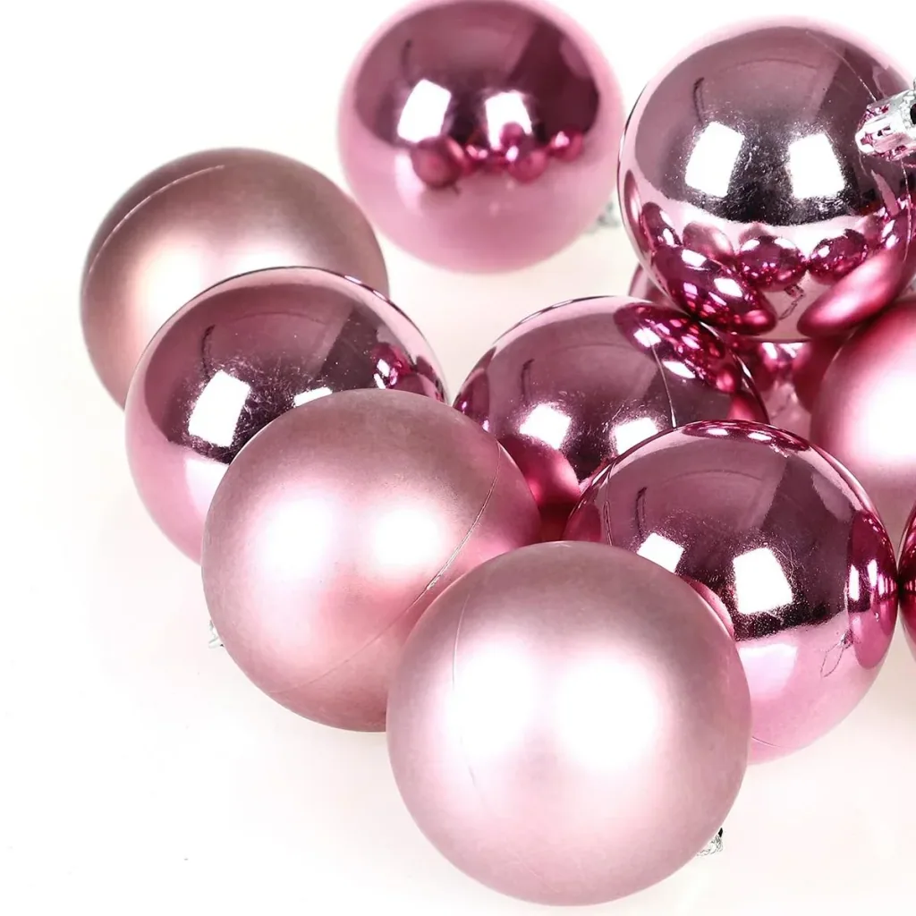 Christmas balls - Christmas tree decorations - 54 pieces pink