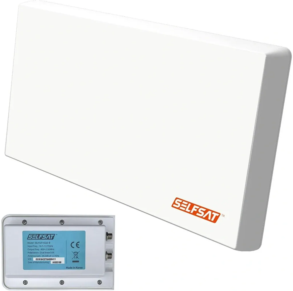 Sat flat antenna with twin LNB