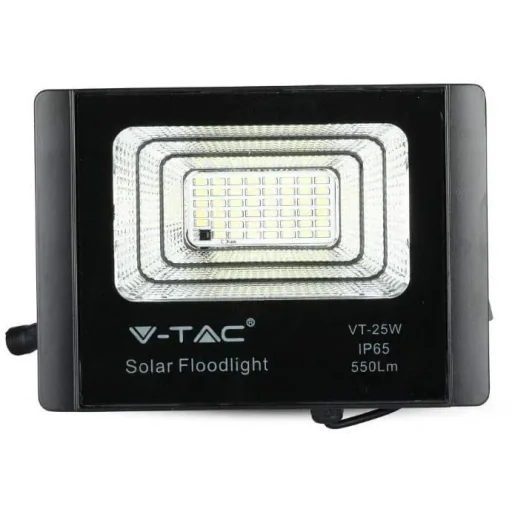 VT-25W Solar Floodlight with Solar Panel - 550 Lm - 6000K - Black