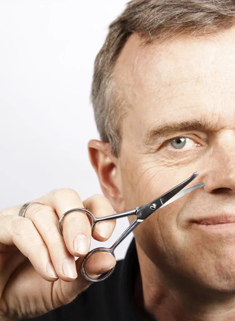 Nose and ear hair scissors, silver-colored