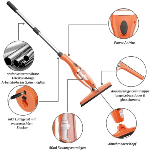 Battery-operated window cleaner
