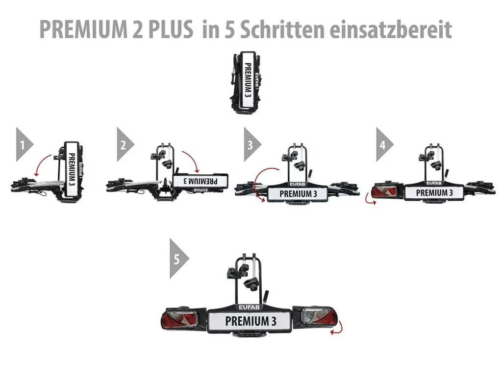 Premium II Plus bike rack for tow bar
