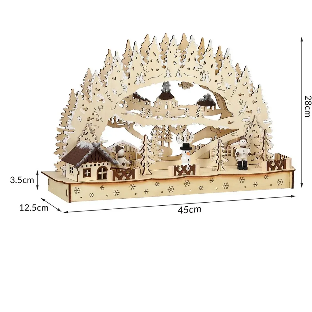 LED candle arch - candle holder - Christmas - wood