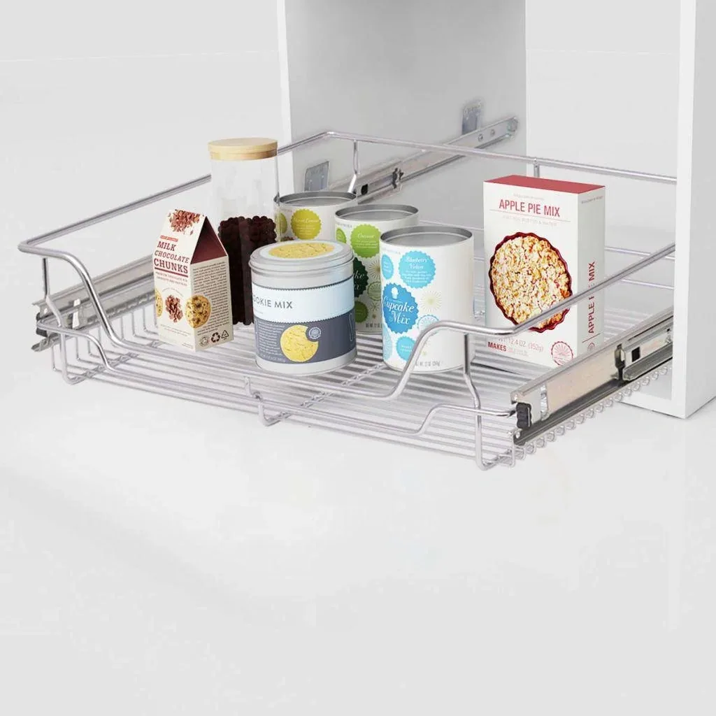 Wire baskets, extendable 2 pieces 600 mm silver-colored