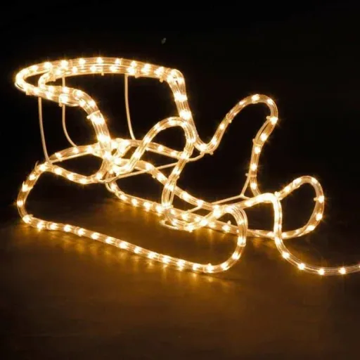 Christmas lights reindeer with sleigh - Warm White