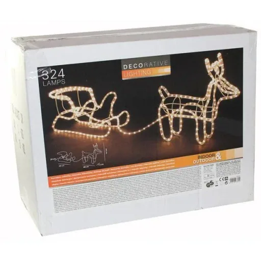 Christmas lights reindeer with sleigh - Warm White
