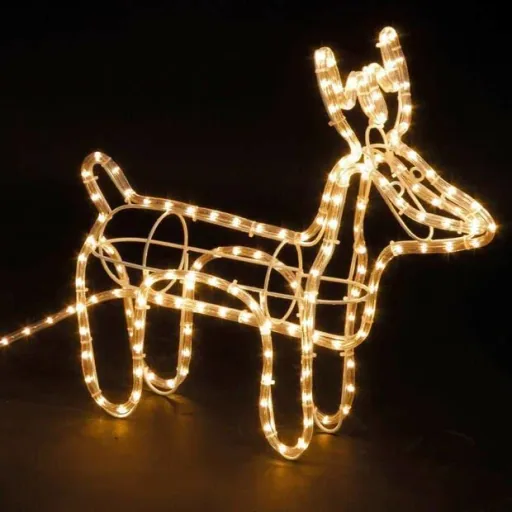Christmas lights reindeer with sleigh - Warm White