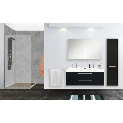 Shallow bathroom furniture 100cm - black