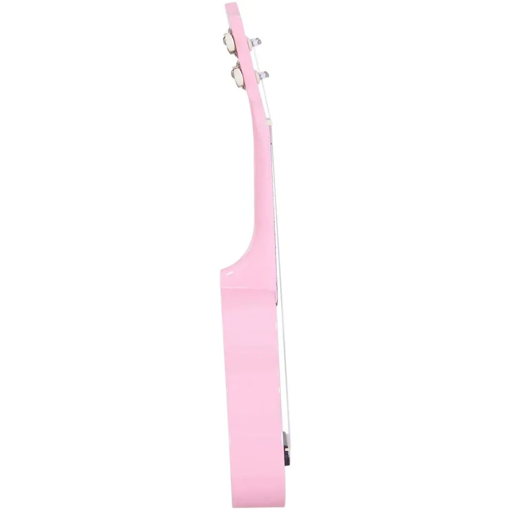 Ukulele string instrument beginner nylon strings birch wood pink 53 x 17.5 x 6.2 cm