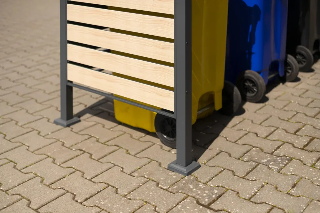 Garbage can cover Planum 4-box, 120 cm, wood look