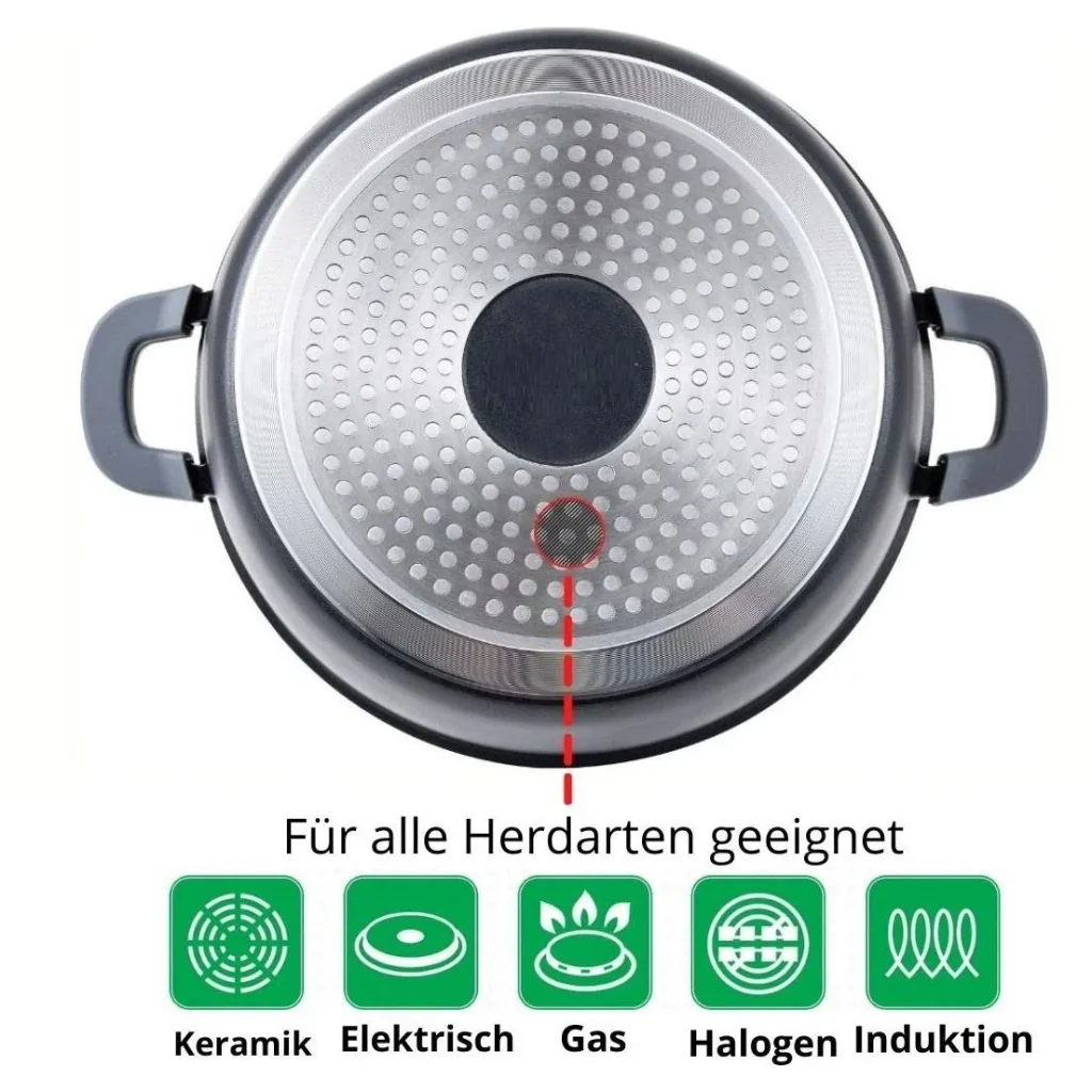 Saucepan/Casserole - with lid - 24 cm - Black