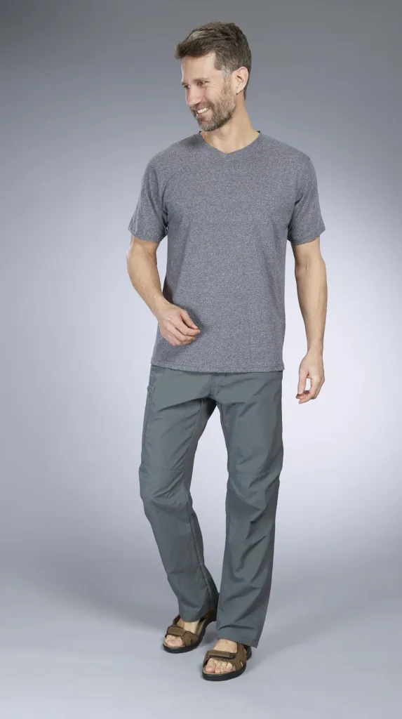 V-neck shirt, anthracite/melange, size M