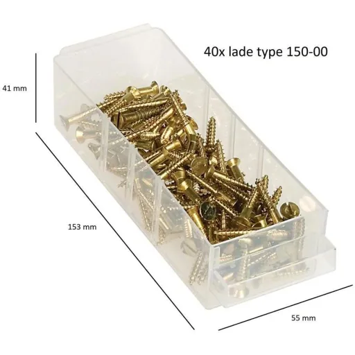 Drawer unit with 44 drawers - 51x30.6x15cm WITH loose insert A9-1 - plastic