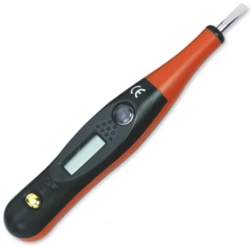 Voltage tester, 1-pole with LCD display, 12-220 V AC/ 12-36 V DC