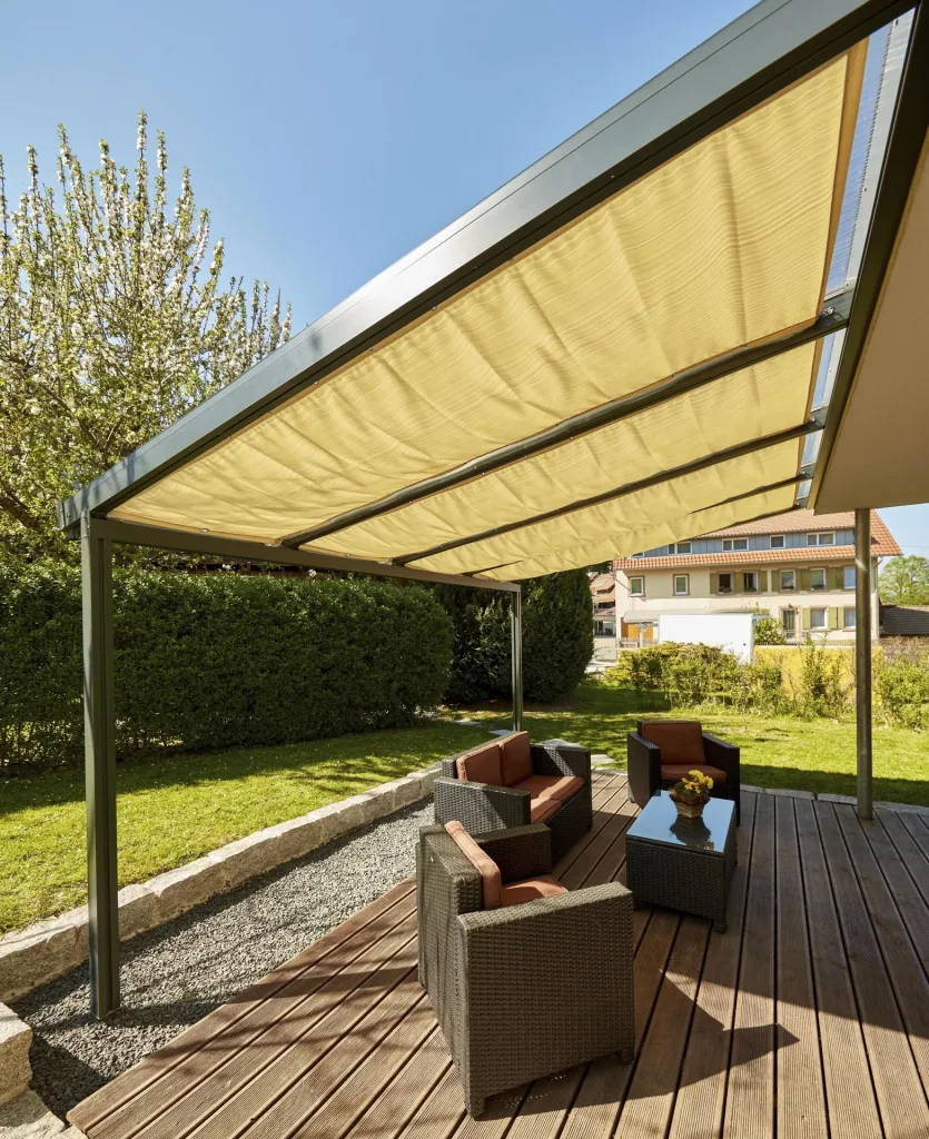 Shading with cable guide, 1155 x 2900 mm - fabric Sandstone, beige