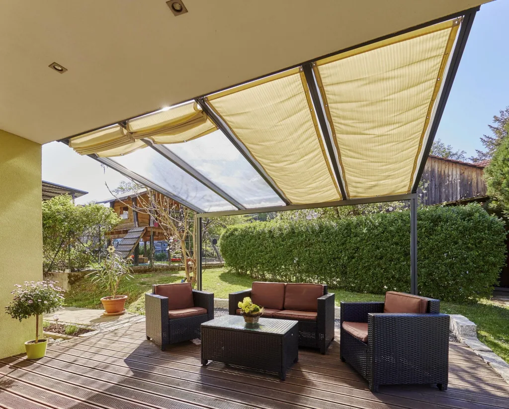 Shading with cable guide, 1155 x 2900 mm - fabric Sandstone, beige