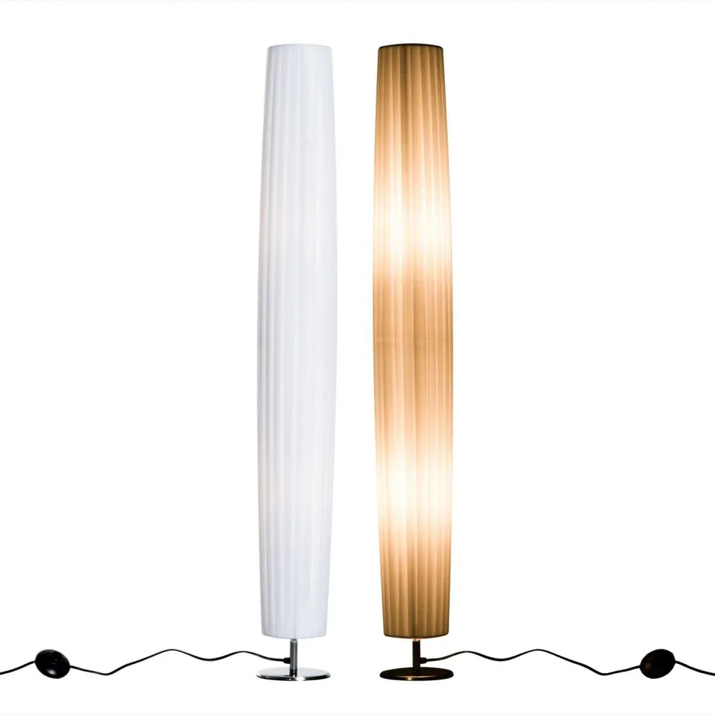 Floor lamp E27 stainless steel 120cm white