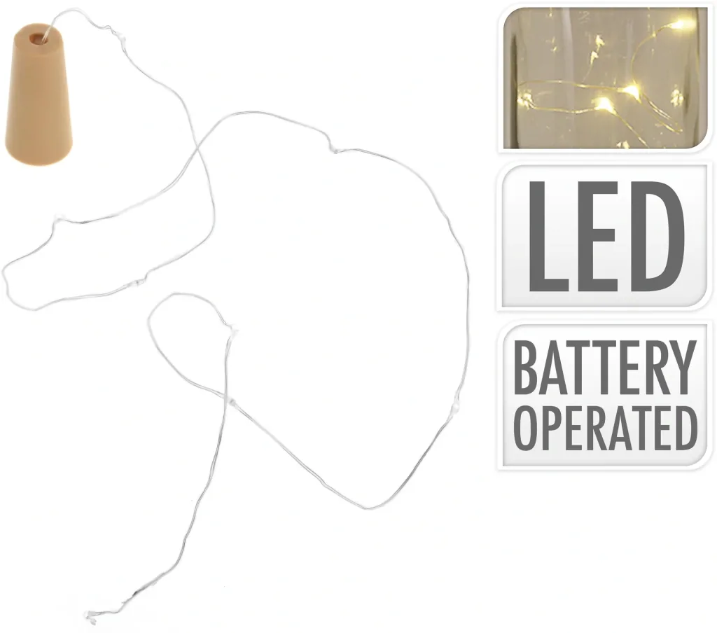 Bottle corks with glowing LEDs