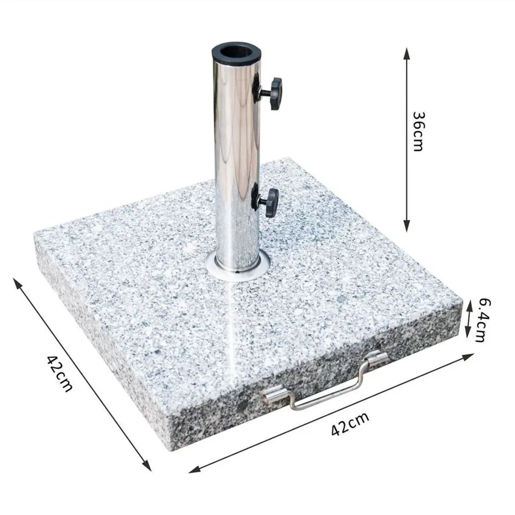 Parasol base with 2 wheels silver