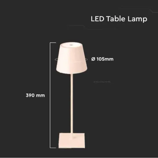 VT-7703 Table Lamp - 3000K - Dimmable by Touch - Rechargeable - Gold