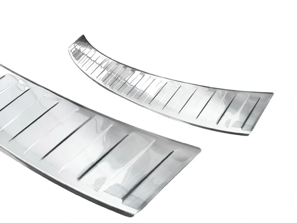 Stainless steel loading sill protector, VW CADDY + CADDY MAXI, 2003-2015, 2015>. OEM quality, brushed.
