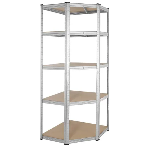 3-in-1 shelving unit - corner cabinet - galvanized - 875 kg