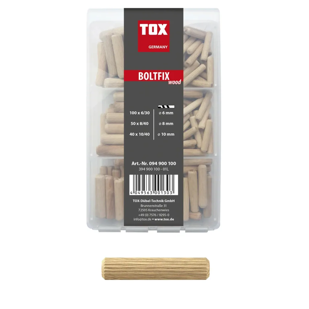 Wooden dowel assortment, 190 pieces
