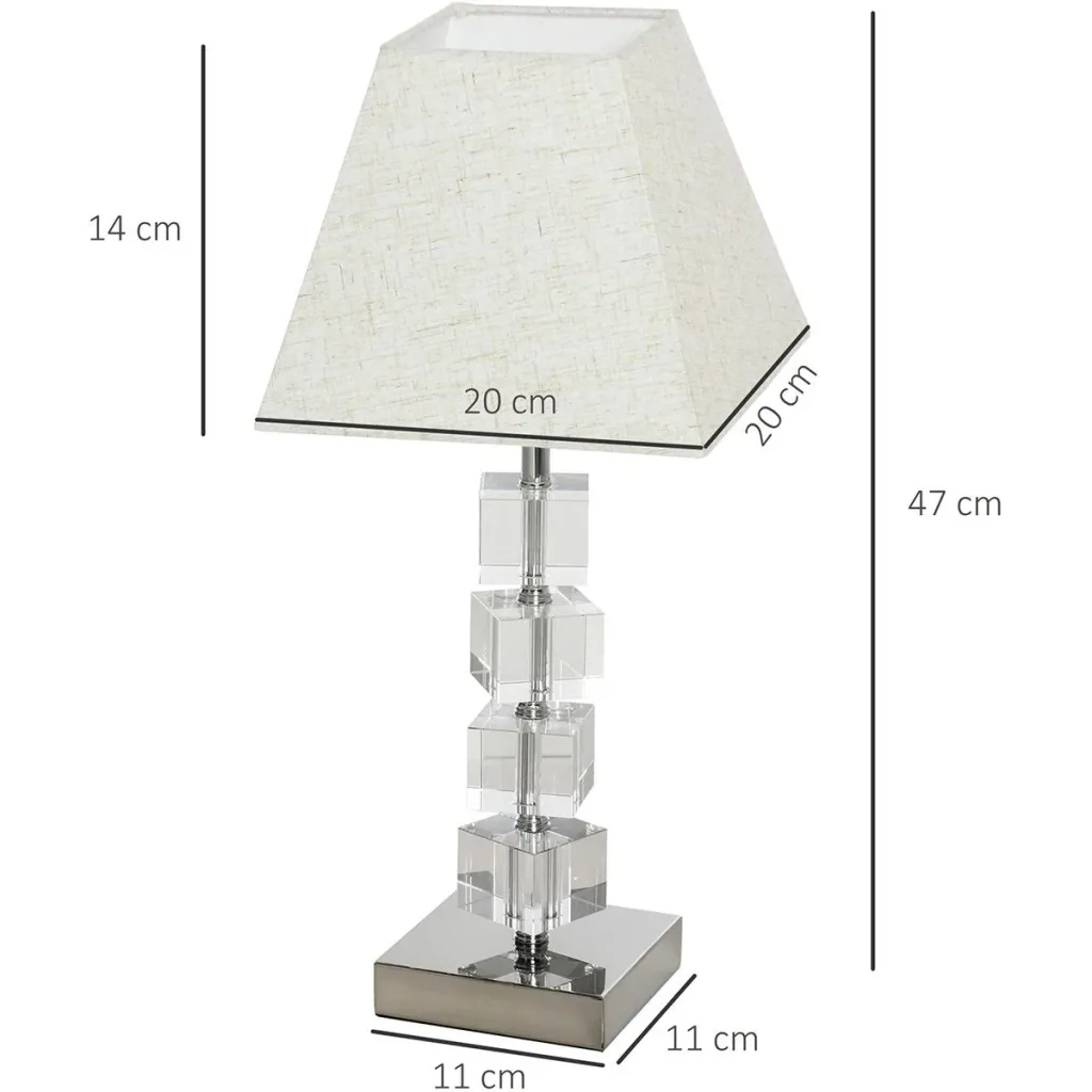 Table lamp with crystal base cream white