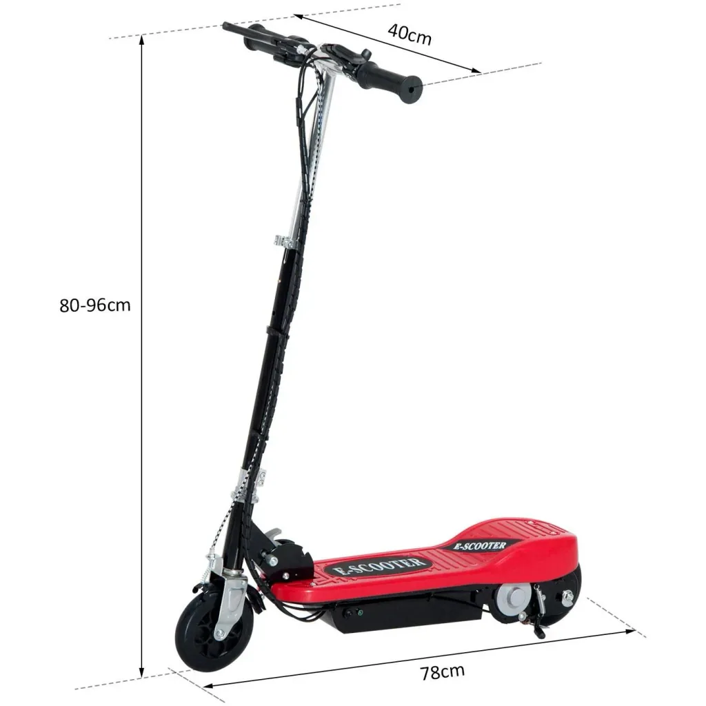 E-Scooter Children's Scooter City Scooter 120W Foldable Red
