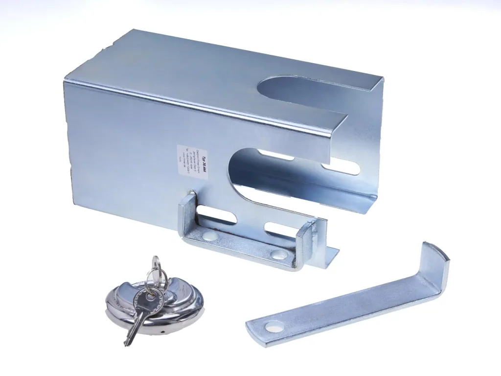 Anti-theft device, foldable for trailers with disc lock