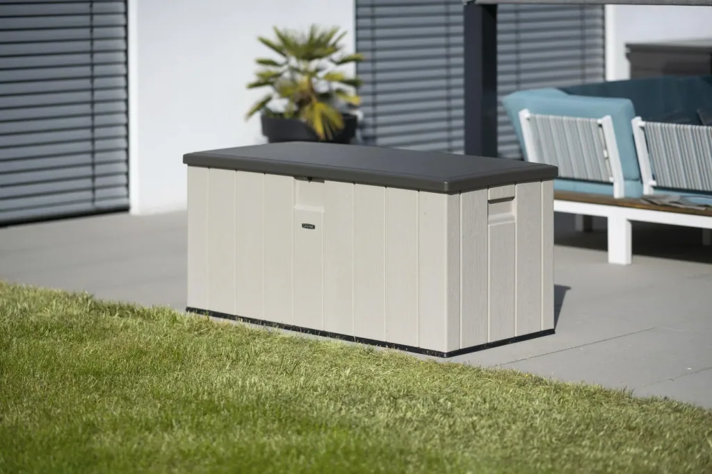 Coffre de rangement 570 L Gris clair 150.7×71.9×69.1 cm – Coffre de rangement résistant aux intempéries en HDPE