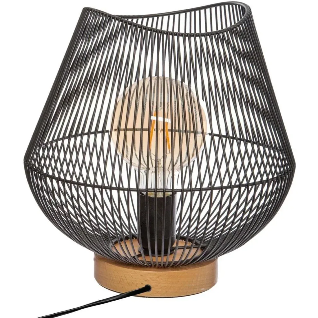 NL table lamp with wooden base - 28 cm - black
